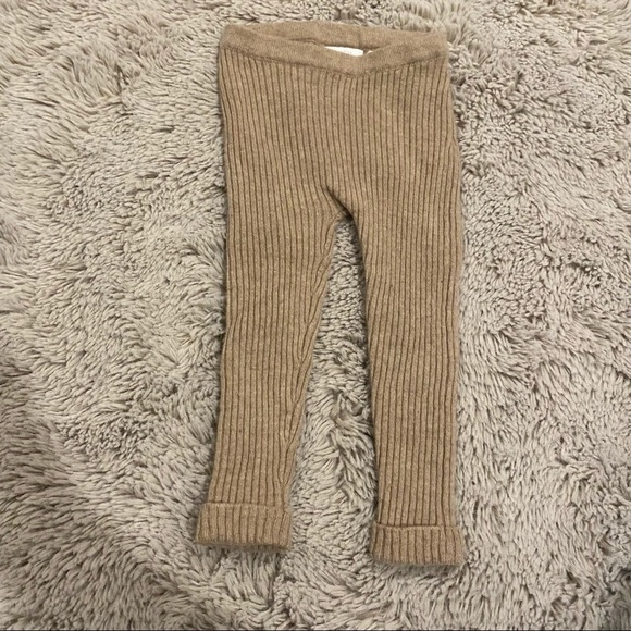 Zara cashmere knit leggings tan 12/18m NWOT - Picture 3 of 5